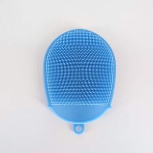 Double Sided Blue Silicone Glove Type Body Scrubber / Bath Brush  - New / Unused